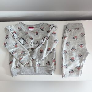 Disney Junior Minnie Mouse Sweater and Pants matching set in grey 2T